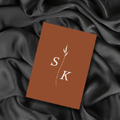 シンプルエレガンスリーフモノグラムシッククリームズ結婚ス 招待状