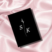 シンプルエレガンスリーフモノグラムシ結婚ック 招待状