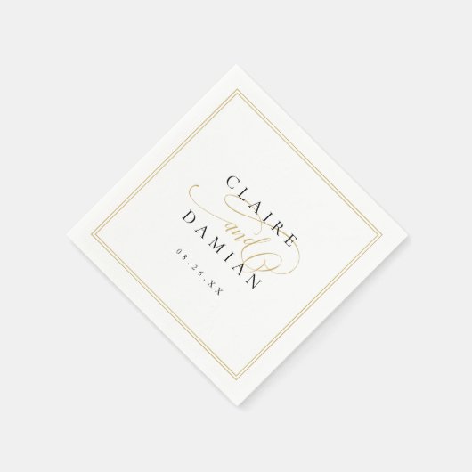 シンプルエレガンスロマン結婚ティック スタンダードカクテルナプキン (角)