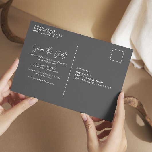 シンプルエレガンス予算スクリプト写真の保存日付 ポストカード