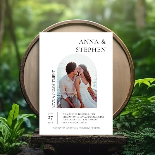 シンプルエレガンス写真献身式 招待状