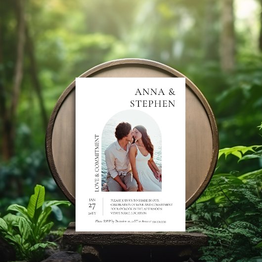 シンプルエレガンス写真献身式 招待状