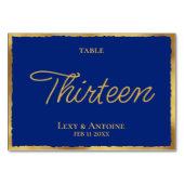 シンプルエレガンス王室のブルー金ゴールドエッジカスタム テーブルナンバー (正面)