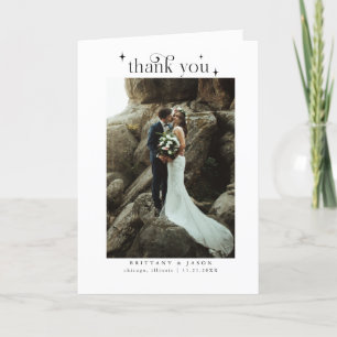 シンプルエレガンス結婚の写真 サンキューカード