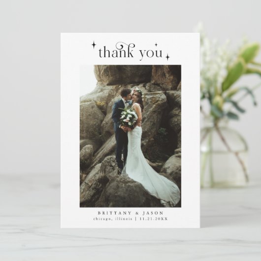 シンプルエレガンス結婚の写真 サンキューカード (スタンド正面)