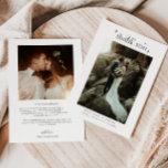 シンプルエレガンス結婚の写真 サンキューカード<br><div class="desc">写真シンプルの上に星と「あなた渦巻形の」と書いたレトロな文字を備えたエレガントなウェディングサンキューカードと感謝してい。</div>