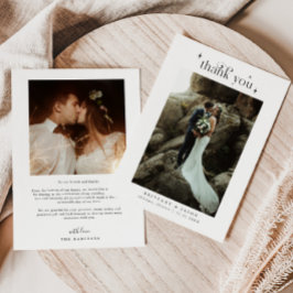 シンプルエレガンス結婚の写真 サンキューカード