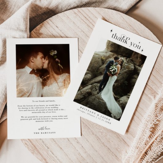 シンプルエレガンス結婚の写真 サンキューカード