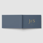 シンプルエレガンス結婚イニシャルブルーID1022 ゲストブック (全面)