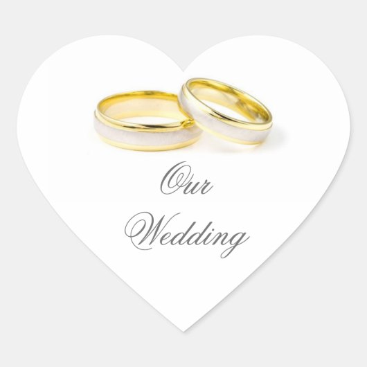 シンプルエレガンス結婚ステッカー ハートシール (正面)