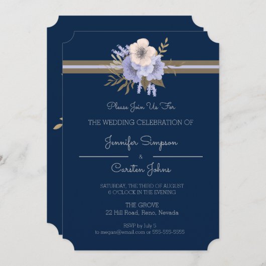 シンプルエレガンス結婚ズ 招待状 (正面/裏面)