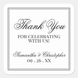 シンプルエレガンス結婚ホワイト スクエアシール