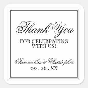 シンプルエレガンス結婚ホワイト スクエアシール