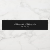 シンプルエレガンス結婚ミニマリストズホワイトオンブラック ペットボトルラベル (シングルラベル)