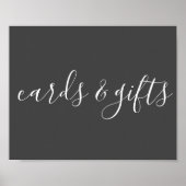 シンプルエレガンス結婚式カードとギフトサイン ポスター (正面)