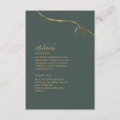 シンプルエレガンス結婚詳細グリーンID1022 エンクロージャーカード (正面)