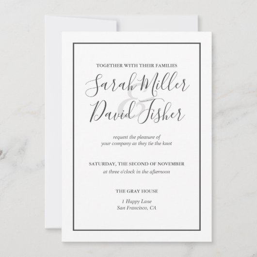 シンプルエレガンス ウェディング招待状 招待状 (正面)