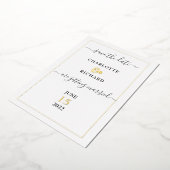 シンプルエレガンス、日付を保存 箔招待状 (回転した状態)