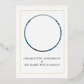 シンプルエレガンス、日付を保存 箔招待状 (裏面)