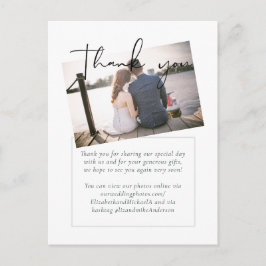シンプルエレガンスPHOTO'結婚s Thank You Budget ポストカード