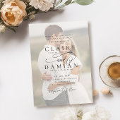 シンプルエレガンスRomantic Script結婚 photo's 招待状