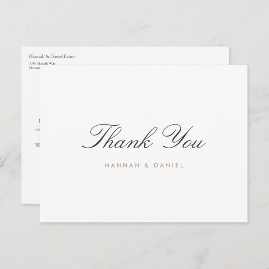 シンプルエレガントありがとうご結婚ざう ポストカード (正面/裏面)