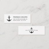 シンプルエレガントいかり白黒 | スキニー名刺 (正面/裏面)