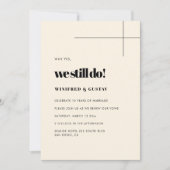 シンプルエレガントとシックな誓いの更新の招待 セーブザデート (正面)