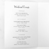 シンプルエレガントなウェディングウェルカムレター&旅程 三つ折りプログラム (内部最初)