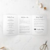 シンプルエレガントなウェディングウェルカムレター&旅程 三つ折りプログラム (内部)