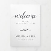 シンプルエレガントなウェディングウェルカムレター&旅程 三つ折りプログラム (カバー)
