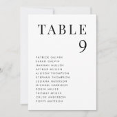 シンプルエレガントなウェディングテーブル座席表カード 招待状 (正面)