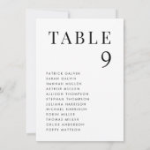 シンプルエレガントなウェディングテーブル座席表カード 招待状 (裏面)