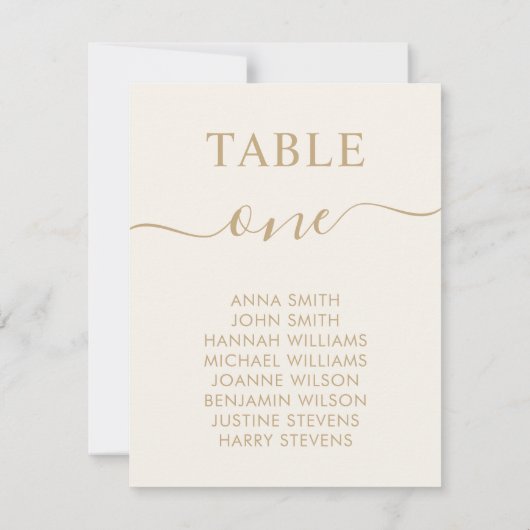 シンプルエレガントなウェディングテーブル番号座席表 (裏面)