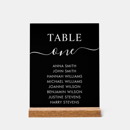 シンプルエレガントなウェディング座席表の番号 アクリルサイン (正面)