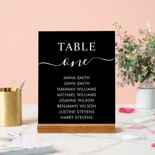 シンプルエレガントなウェディング座席表の番号 アクリルサイン (ウェディング)