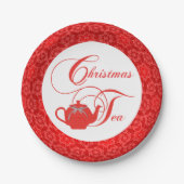 シンプルエレガントなクリスマスティーパーティー ペーパープレート (正面)