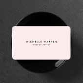 シンプルエレガントなピンクのメイクアップアーティスト 名刺