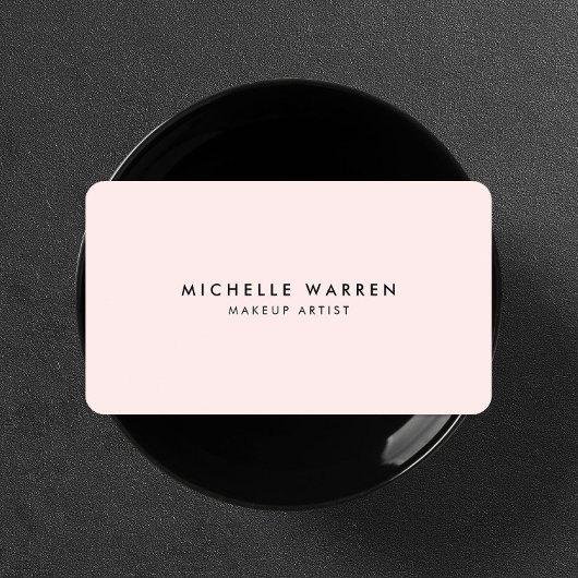 シンプルエレガントなピンクのメイクアップアーティスト 名刺