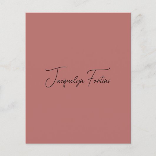 シンプルエレガントなミニマル書道台本の名前 チラシ (正面)