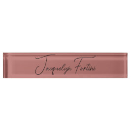 シンプルエレガントなミニマル書道台本の名前 デスクネームプレート