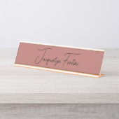 シンプルエレガントなミニマル書道台本の名前 デスクネームプレート (正面)