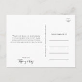 シンプルエレガントな結婚式ありがとうポストカード ポストカード (裏面)