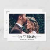 シンプルエレガントな結婚式ありがとう写真はがき ポストカード (正面/裏面)