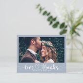 シンプルエレガントな結婚式ありがとう写真はがき ポストカード (スタンド正面)