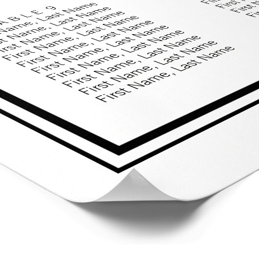 シンプルエレガントな結婚式の座席図記号 ポスター (角)