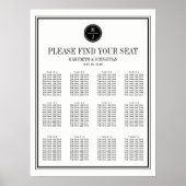 シンプルエレガントな結婚式の座席図記号 ポスター (正面)