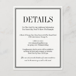 シンプルエレガントな結婚式詳細カード エンクロージャーカード