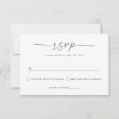 シンプルエレガントな結婚式 出欠カード (正面)