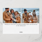 シンプルエレガントに輝くクリスマス3 PHOTO金ゴールド 箔シーズンカード (裏面)